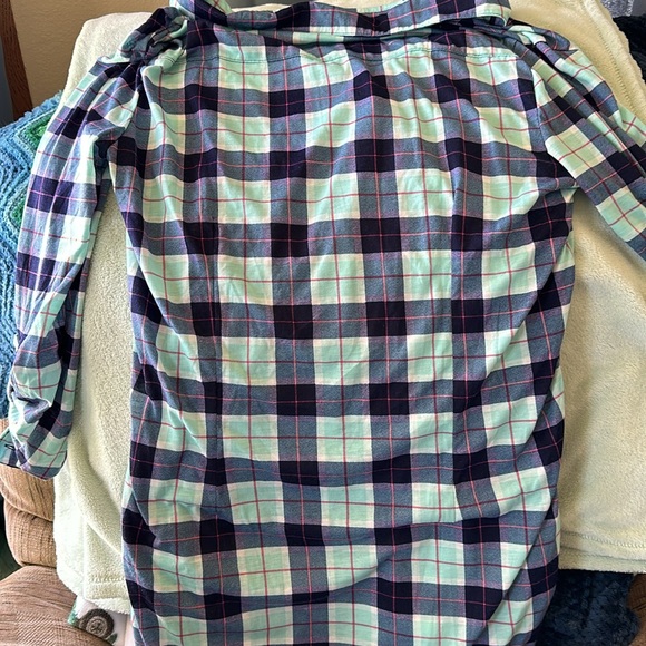 White Mark XL Navy and Mint Plaid Shirt Dress with Pockets! - Picture 4 of 5